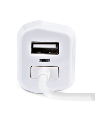 StarTech.com Caricatore da auto a due porte USB con cavo Lightning a spirale integrato da 1m Adattatore accendisigari USB per