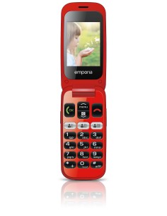 Emporia ONE 6,1 cm (2.4") 80 g Nero, Rosso Telefono per anziani