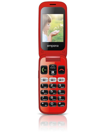 Emporia ONE 6,1 cm (2.4") 80 g Nero, Rosso Telefono per anziani