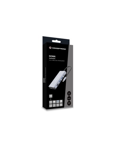 Conceptronic DONN20G replicatore di porte e docking station per laptop Cablato USB 3.2 Gen 1 (3.1 Gen 1) Type-C Grigio