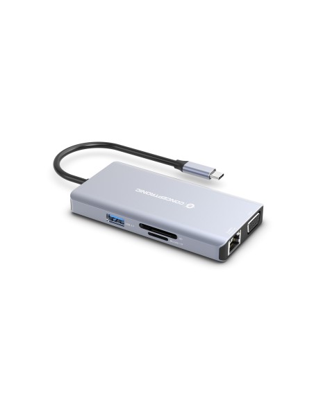 Conceptronic DONN20G replicatore di porte e docking station per laptop Cablato USB 3.2 Gen 1 (3.1 Gen 1) Type-C Grigio