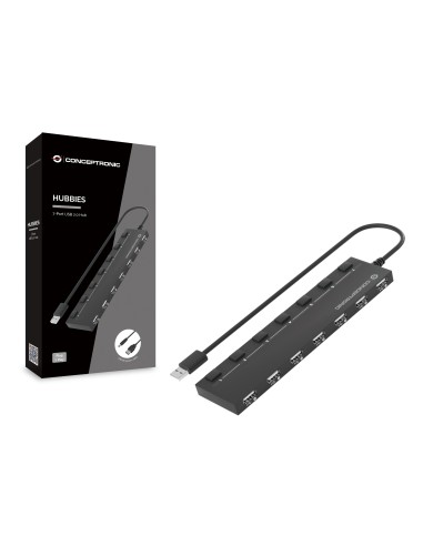 Conceptronic HUBBIES08B hub di interfaccia USB 2.0 480 Mbit s Nero