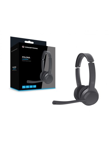 Conceptronic POLONA04B cuffia e auricolare Con cavo e senza cavo A Padiglione Musica e Chiamate USB tipo-C Bluetooth Nero