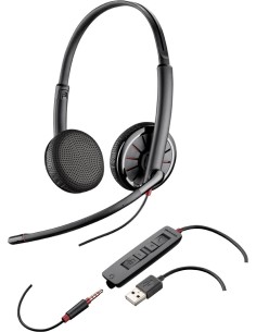 POLY C325-M Auricolare Cablato A Padiglione Musica e Chiamate Nero