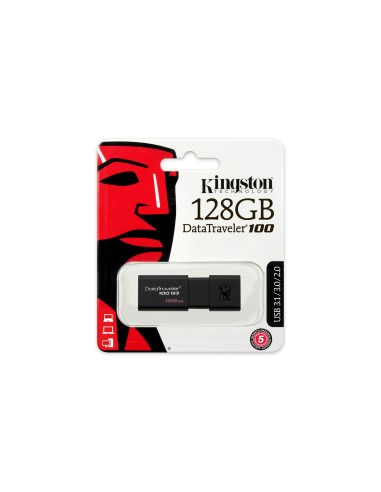Kingston Technology DataTraveler 100 G3 unità flash USB 128 GB USB tipo A 3.2 Gen 1 (3.1 Gen 1) Nero