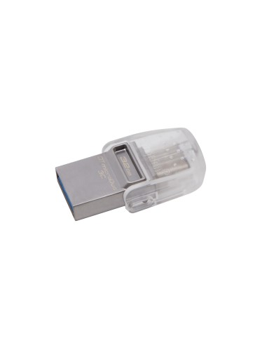 Kingston Technology DataTraveler microDuo 3C 32GB unità flash USB USB Type-A   USB Type-C 3.2 Gen 1 (3.1 Gen 1) Argento