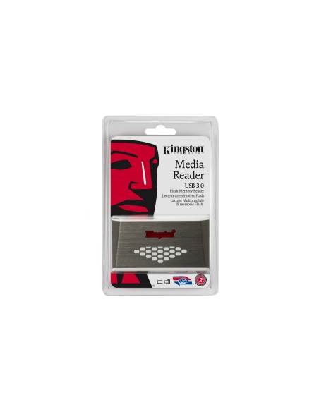 Kingston Technology USB 3.0 High-Speed Media Reader lettore di schede USB 3.2 Gen 1 (3.1 Gen 1) Grigio, Bianco