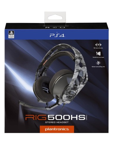 POLY RIG 500HS Auricolare Cablato A Padiglione Giocare Nero, Cachi