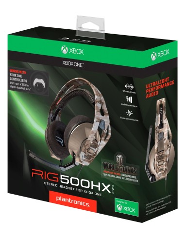 POLY RIG 500HX Auricolare Cablato A Padiglione Giocare Bronzo, Cachi