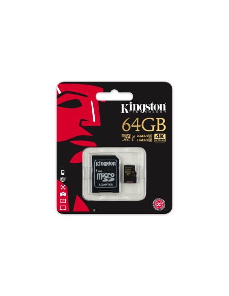 Kingston Technology Gold microSD UHS-I Speed Class 3 (U3) 64GB MicroSDHC Classe 3