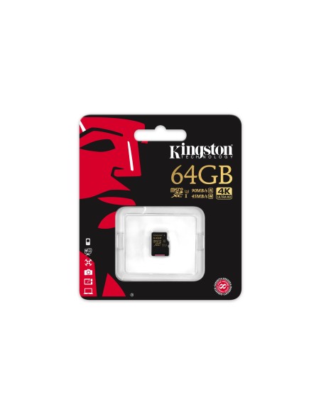 Kingston Technology Gold microSD UHS-I Speed Class 3 (U3) 64GB MicroSDHC Classe 3