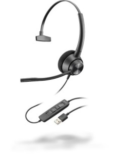 POLY EncorePro 310 Auricolare Cablato A Padiglione Ufficio USB tipo A Nero