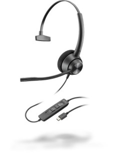 POLY EncorePro 310 Auricolare Cablato A Padiglione Ufficio USB tipo-C Nero