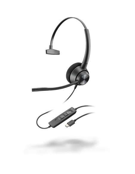 POLY EncorePro 310 Auricolare Cablato A Padiglione Ufficio USB tipo-C Nero