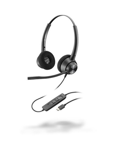 POLY EncorePro 320 Auricolare Cablato A Padiglione Ufficio USB tipo-C Nero