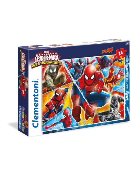 Clementoni Spider Man  Web Warriors Puzzle di contorno 24 pz Fumetti
