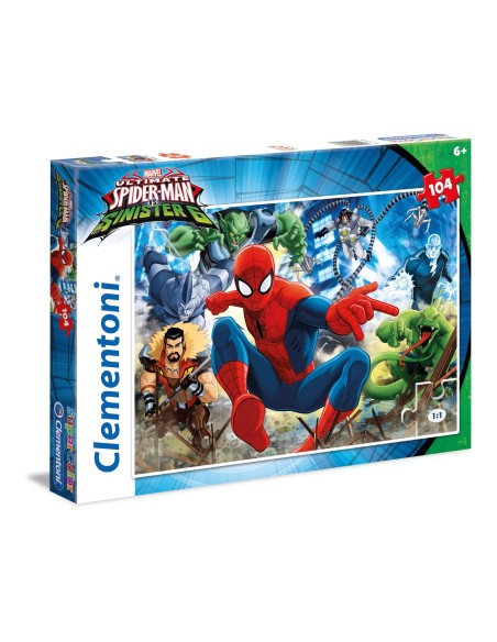 Clementoni Marvel Ultimate Spider-Man and the Sinister Six Puzzle di contorno 104 pz Fumetti