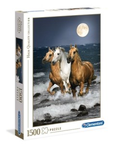 Clementoni Cavalli in corsa Puzzle di contorno 1500 pz Animali