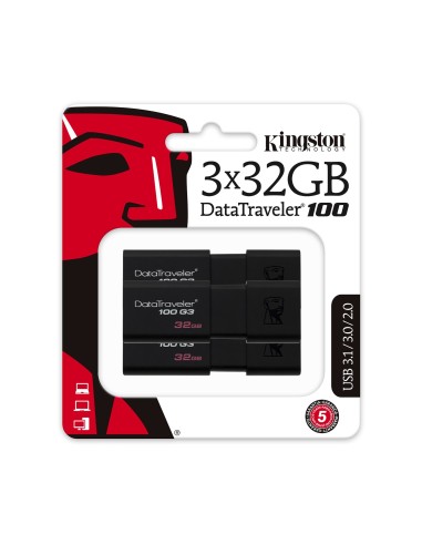 Kingston Technology DataTraveler 100 G3 unità flash USB 32 GB USB tipo A 3.2 Gen 1 (3.1 Gen 1) Nero