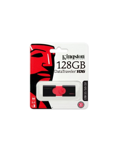 Kingston Technology DataTraveler 106 unità flash USB 128 GB USB tipo A 3.2 Gen 1 (3.1 Gen 1) Nero, Rosso