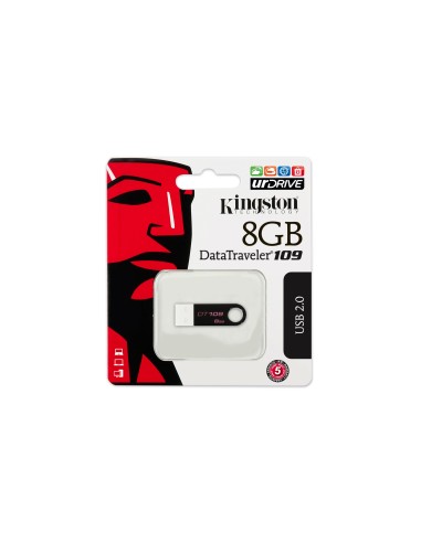 Kingston Technology DataTraveler 109 unità flash USB 8 GB USB tipo A 2.0 Nero, Bianco