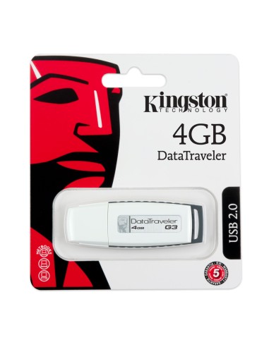 Kingston Technology DataTraveler G3 4GB unità flash USB USB tipo A 2.0 Grigio, Bianco