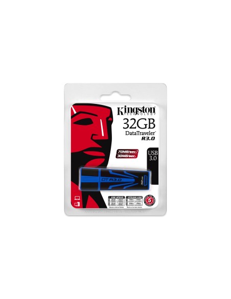 Kingston Technology DataTraveler R3.0 32GB unità flash USB USB tipo A 3.2 Gen 1 (3.1 Gen 1) Nero, Blu