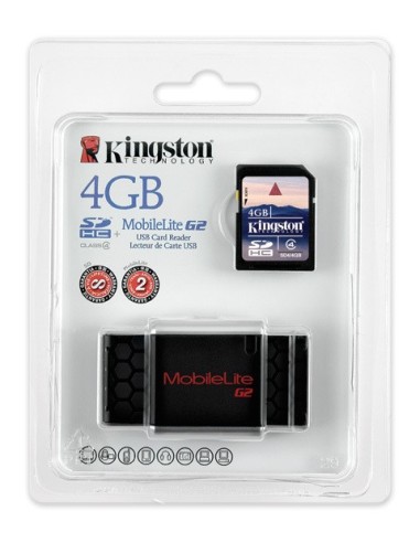 Kingston Technology USB 2.0 Card Reader + 4GB SD lettore di schede Nero