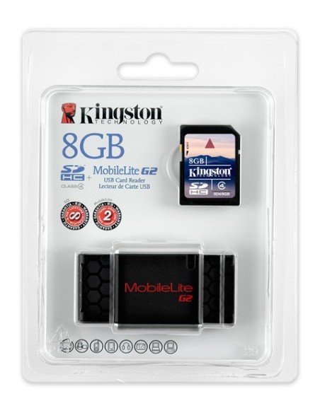 Kingston Technology USB 2.0 Card reader + 8GB SDHC lettore di schede Nero