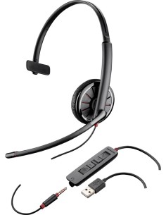 POLY C315 Auricolare Cablato A Padiglione Musica e Chiamate Nero