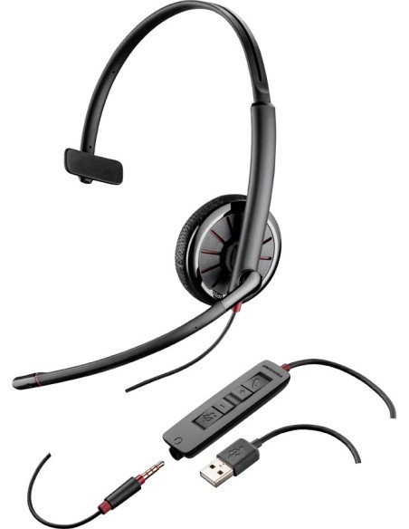 POLY C315 Auricolare Cablato A Padiglione Musica e Chiamate Nero