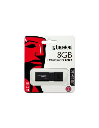 Kingston Technology DataTraveler 100 G3 unità flash USB 8 GB USB tipo A 3.2 Gen 1 (3.1 Gen 1) Nero