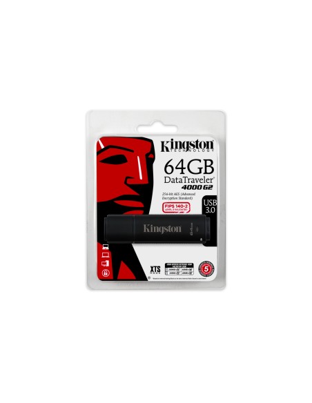 Kingston Technology DataTraveler 4000 G2 64GB unità flash USB USB tipo A 3.2 Gen 1 (3.1 Gen 1) Nero