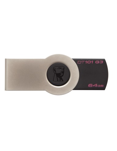 Kingston Technology DataTraveler 101 G3 unità flash USB 64 GB USB tipo A 3.2 Gen 1 (3.1 Gen 1) Nero, Metallico