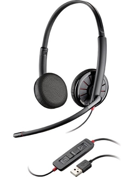 POLY C325 Auricolare Cablato A Padiglione Musica e Chiamate Nero