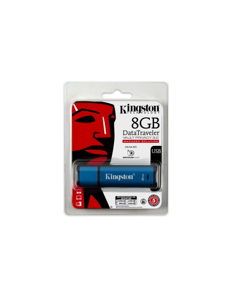Kingston Technology DataTraveler Vault Privacy 3.0 Management-Ready 8GB unità flash USB USB tipo A 3.2 Gen 1 (3.1 Gen 1) Blu