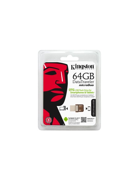 Kingston Technology DataTraveler microDuo OTG 64GB unità flash USB USB tipo A 2.0 Marrone