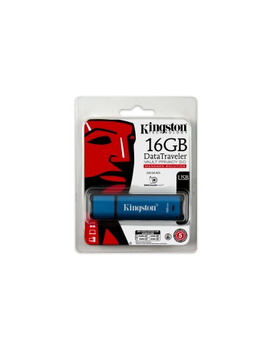 Kingston Technology DataTraveler Vault Privacy 3.0 Management-Ready 16GB unità flash USB USB tipo A 3.2 Gen 1 (3.1 Gen 1) Blu