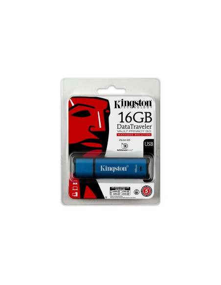 Kingston Technology DataTraveler Vault Privacy 3.0 Management-Ready 16GB unità flash USB USB tipo A 3.2 Gen 1 (3.1 Gen 1) Blu