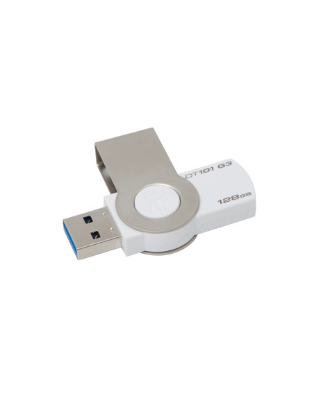 Kingston Technology DataTraveler 101 G3 unità flash USB 128 GB USB tipo A 3.2 Gen 1 (3.1 Gen 1) Metallico, Bianco