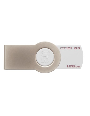 Kingston Technology DataTraveler 101 G3 unità flash USB 128 GB USB tipo A 3.2 Gen 1 (3.1 Gen 1) Metallico, Bianco