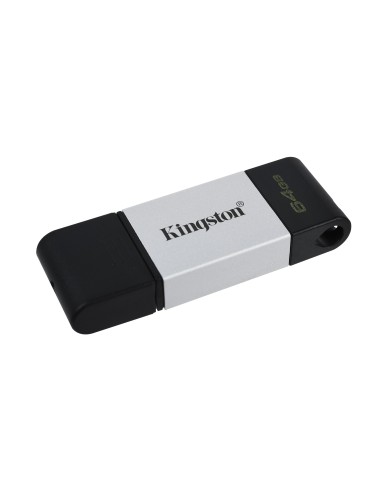 Kingston Technology DataTraveler 80 unità flash USB 64 GB USB tipo-C 3.2 Gen 1 (3.1 Gen 1) Nero, Argento