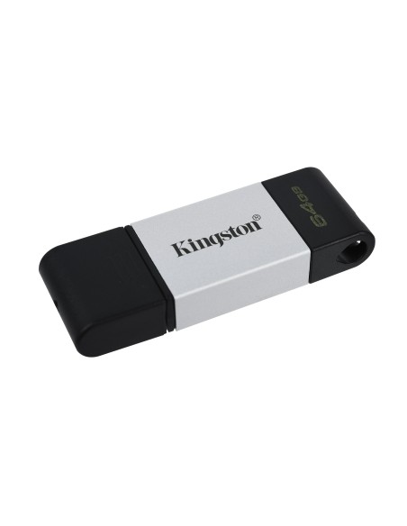 Kingston Technology DataTraveler 80 unità flash USB 64 GB USB tipo-C 3.2 Gen 1 (3.1 Gen 1) Nero, Argento