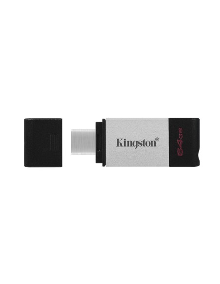 Kingston Technology DataTraveler 80 unità flash USB 64 GB USB tipo-C 3.2 Gen 1 (3.1 Gen 1) Nero, Argento