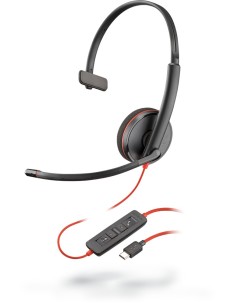 POLY Blackwire C3210 Auricolare Cablato A Padiglione Ufficio USB tipo-C Nero