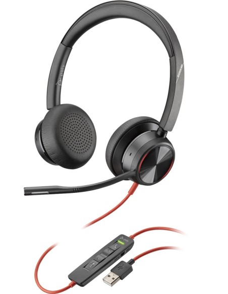 POLY Blackwire 8225 Auricolare Cablato A Padiglione Ufficio USB tipo A Nero