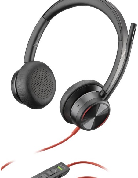POLY Blackwire 8225 Auricolare Cablato A Padiglione Ufficio USB tipo A Nero