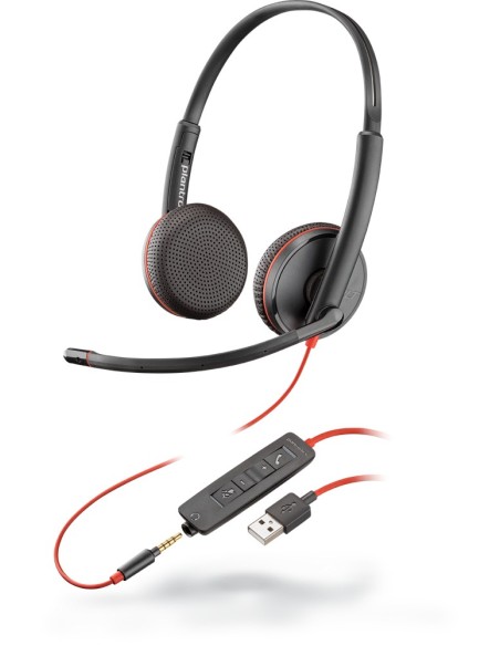 POLY Blackwire C3225 Auricolare Cablato A Padiglione Ufficio USB tipo A Nero