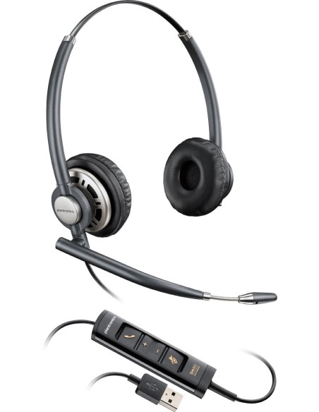 POLY Encorepro HW725 Auricolare Cablato A Padiglione Ufficio Nero, Argento