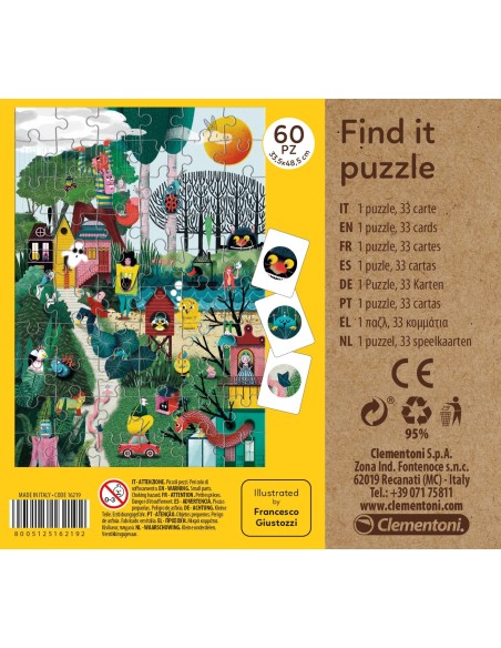 Clementoni Find it puzzle - Come into my garden 60 pz Arte Clementoni Find it puzzle - Come into my garden 60 pz Arte